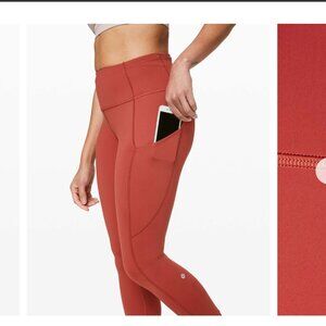 Lululemon Fast and Free Tight with pockets 25" Size 6